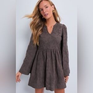 Tuckernuck Hyacinth House Brown‎ Embroidered Dress Boho Western Cottagecore NEW